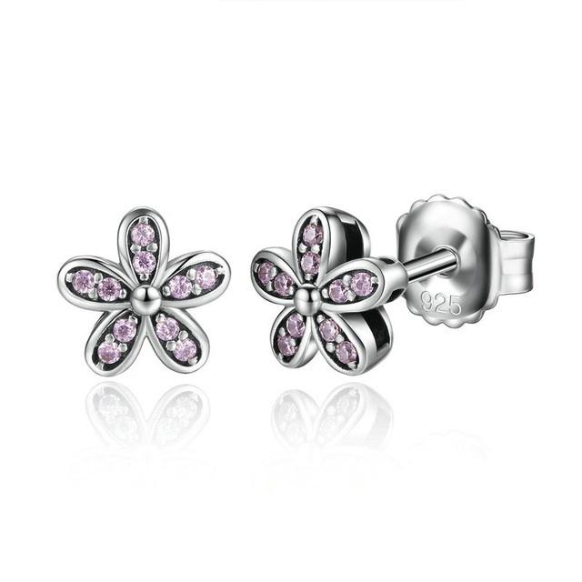 Light Pink Daisy Flower Earrings